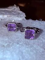 Zilveren Creolen met Amethist, Sieraden, Tassen en Uiterlijk, Oorbellen, Paars, Nieuw, Ophalen of Verzenden, Met edelsteen