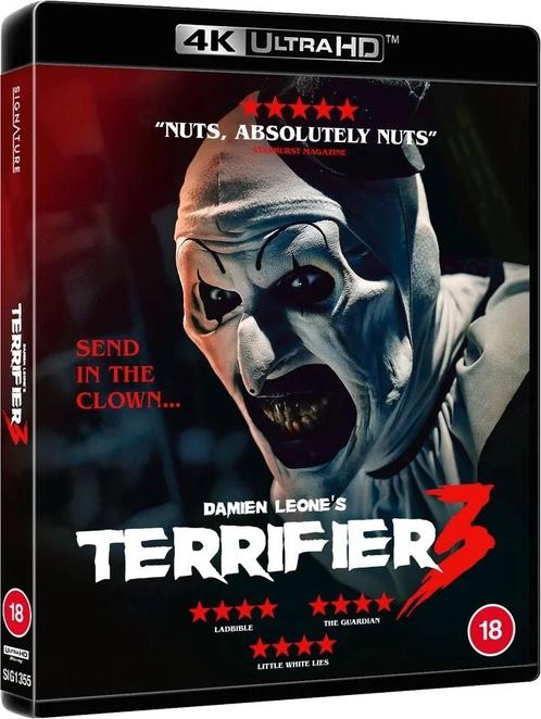 Terrifier 3 4K UHD/Ultra HD Blu-Ray UK (Geseald), Cd's en Dvd's, Blu-ray, Nieuw in verpakking, Horror, Ophalen of Verzenden