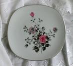 Vintage schaaltje - zilverrandje - roos - rozen - bloemen -, Antiek en Kunst, Ophalen of Verzenden