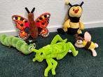knuffels: vlinder, rups, sprinkhaan, bij, Kinderen en Baby's, Ophalen of Verzenden, Zo goed als nieuw, Overige typen