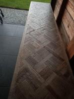 Houten bijzettafel met metalen poten, Antiek en Kunst, Ophalen