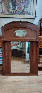 Amsterdamse School spiegel met geslepen glas, Ophalen of Verzenden, Rechthoekig, 50 tot 100 cm, Minder dan 100 cm