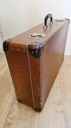 Antieke koffer,65x43x19 cm,vulcanfiber,oldtimer,linnen span, Ophalen of Verzenden