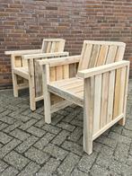 ✅Uniek sloophouten tuinstoelen – Stoer & sfeervol tuinset!, Ophalen of Verzenden, Nieuw, Hout