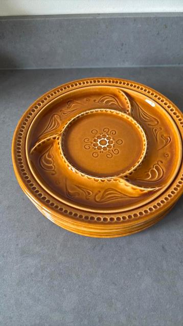 5 stuks vintage fondueborden beschikbaar voor biedingen