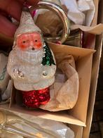 Oude antieke kerstversiering kerstbal kerstman met mica, Ophalen of Verzenden, Gebruikt