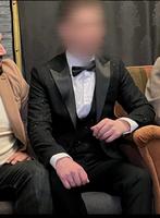 Zwart herenpak voor trouwfeest, Ophalen, Zo goed als nieuw, Overige maten, Zwart