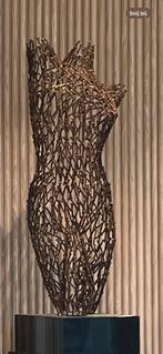 Kunst sculptuur metaal 1,50 m vrouwen torso ,, Antiek en Kunst, Ophalen of Verzenden