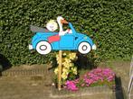 geboortebord kever met ooievaar baby geboren zoon, Ophalen, Zo goed als nieuw, Geboortebord