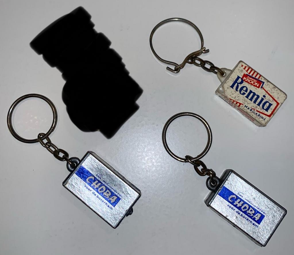 Vintage sleutelhanger,boter,margarine Remia, Choba Brinkers, Verzamelen, Ophalen of Verzenden, Zo goed als nieuw, Merk