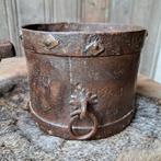 Landelijke stoere metalen pot India *Etage3*, Huis en Inrichting, Gebruikt, ., Ophalen of Verzenden, .