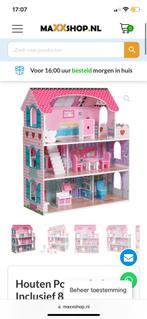 Roze houten poppenhuis- nieuw in doos, Kinderen en Baby's, Ophalen of Verzenden