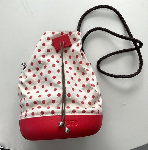 Justo j little tas rode stip, Sieraden, Tassen en Uiterlijk, Tassen | Damestassen, Nieuw, Rood, Ophalen of Verzenden
