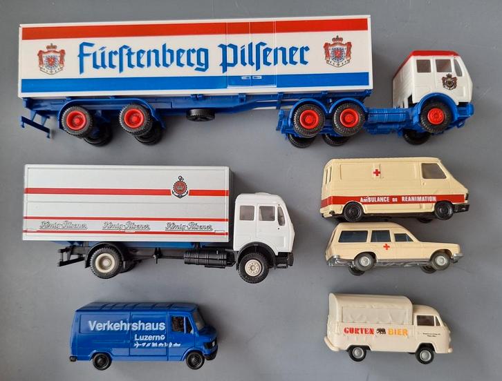 Diverse 1:87 modelauto's - Vrachtwagens, busjes, ambulance, Hobby en Vrije tijd, Modelauto's | 1:87, Gebruikt, Overige typen, Overige merken