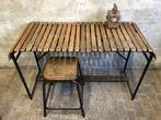 Gave vintage industriele tafel | bureau | buro uit Frankrijk, Huis en Inrichting, Bureaus, Ophalen, Gebruikt, Bureau
