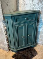 Brocante hoekkastje - groen - basic, Huis en Inrichting, Kasten | Overige, Ophalen, Zo goed als nieuw