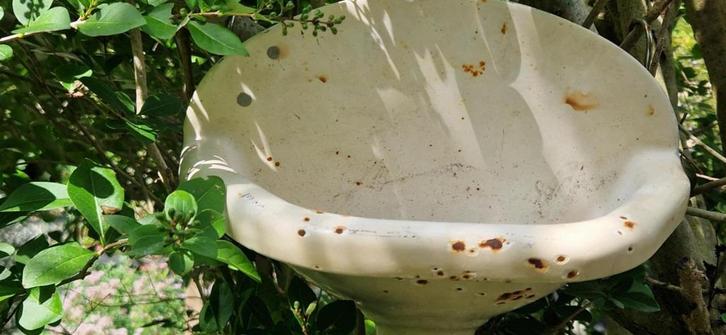 prachtige Franse gietijzeren wasbak (brocante), Tuin en Terras, Tuinwanddecoratie, Gebruikt, Ophalen of Verzenden