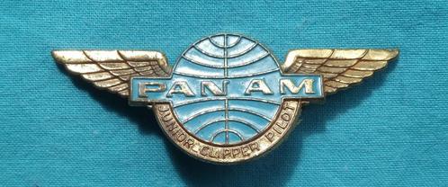 PAN AM JUNIOR CLIPPER PILOT LUCHTVAART SPELDJE JAREN 1960, Verzamelen, Luchtvaart en Vliegtuigspotten, Zo goed als nieuw, Patch, Badge of Embleem