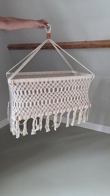 Prachtig rechthoek hangend wiegje macram baby beschikbaar voor biedingen