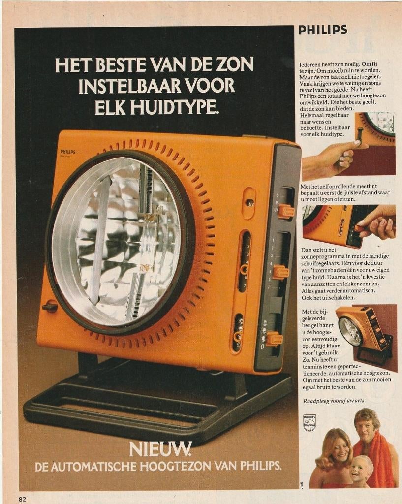 Retro reclame 1977 Philips hoogtezon jongetje met ouders, Verzamelen, Retro, Verzenden, Overige typen