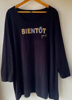 Yoek tuniek zwart , lange mouw met opdruk, Kleding | Dames, Grote Maten, Ophalen of Verzenden, Zo goed als nieuw, Zwart, Blouse of Tuniek