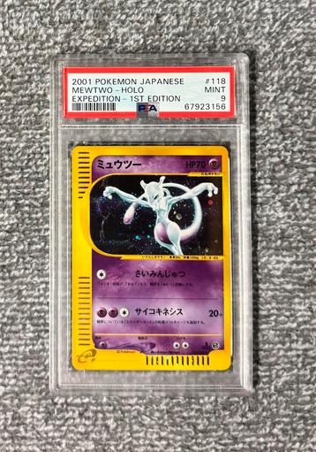 Mewtwo Holo 1st Edition 118/128 - Expedition 2001 - PSA 9 beschikbaar voor biedingen