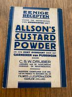 Leuk boekje Eenige recepten Allson's custard powder ., Boeken, Kookboeken, Ophalen of Verzenden, Zo goed als nieuw, Overige gebieden