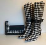 Mart Visser hoge laarzen me hak zwart wit 4,5 = 37,5, Hoge laarzen, Zwart, Zo goed als nieuw, Mart Visser