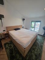 Boxspring 180x200 met steigerhouten frame + nachtkasjes, Ophalen, Gebruikt, Tweepersoons