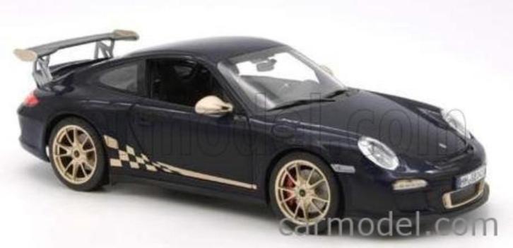Porsche 911 GT3 RS 2009 Zwart Goud Schaal 1:18 Norev 187563, Hobby en Vrije tijd, Modelauto's | 1:18, Nieuw, Auto, Norev, Ophalen of Verzenden