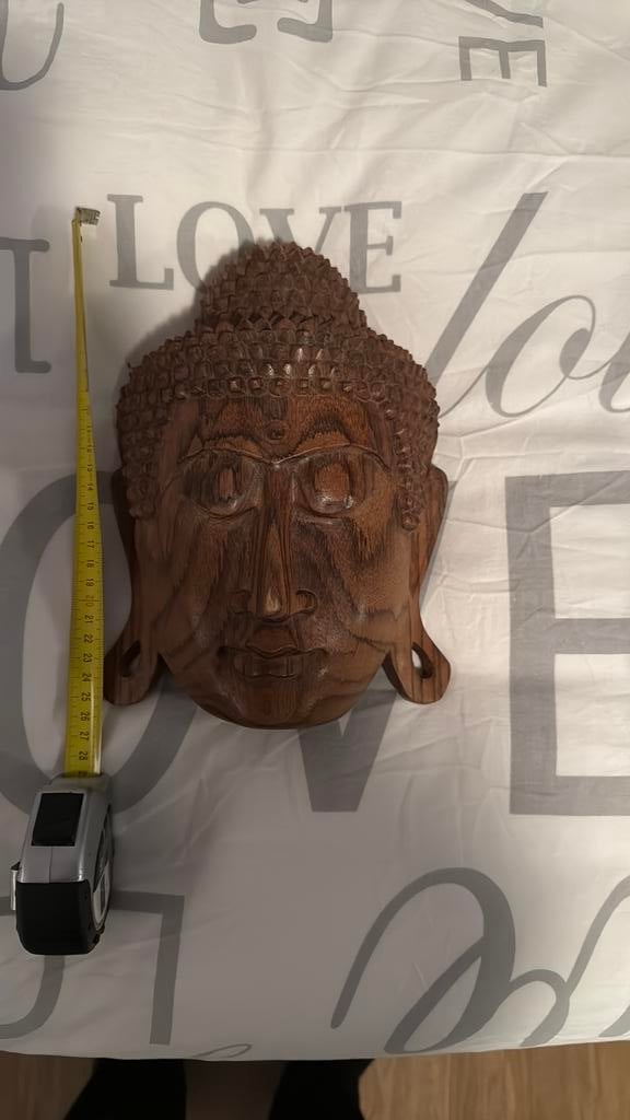 Boedha houtsnijwerk, Huis en Inrichting, Woonaccessoires | Boeddhabeelden, Ophalen of Verzenden, Zo goed als nieuw
