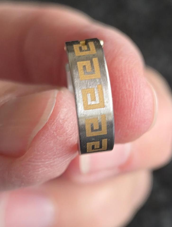 oorringen staal met goud, Sieraden, Tassen en Uiterlijk, Oorbellen, Zo goed als nieuw, Goud, Zilver, Ophalen of Verzenden