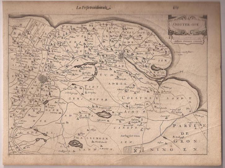 Ooster-Goe. Jacob Aertz. Colom. 1636. Oostergo, Antiek en Kunst, Kunst | Etsen en Gravures, Ophalen of Verzenden