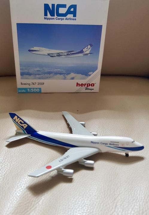 Herpa vliegtuig model 1:500 Nippon Cargo Airlines B747-200F, Verzamelen, Luchtvaart en Vliegtuigspotten, Zo goed als nieuw, Schaalmodel