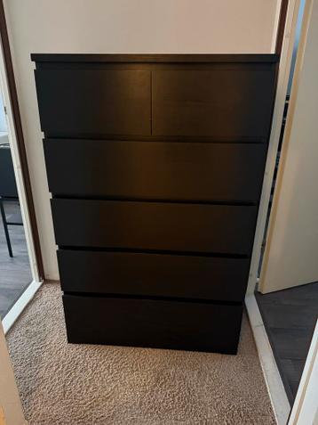 IKEA MALM Ladekast - Zwartbruin - 6 Lades - afbeelding 1