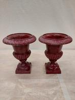 Brocante gietijzeren Versaille / Louvre vazen (rood), Antiek en Kunst, Curiosa en Brocante, Ophalen of Verzenden