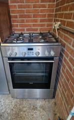 Rvs gasfornuis, Witgoed en Apparatuur, Fornuizen, Gebruikt, Gas, Vrijstaand, 85 tot 90 cm