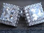 Diamanten vierkant oorbellen unisex vraag voor gewicht, Nieuw, Knopjes of Stekers, Overige materialen, Met kristal