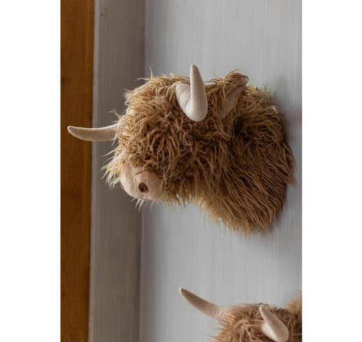 Schotse Hooglander Wandkop Bruin, Kinderen en Baby's, Kinderkamer | Inrichting en Decoratie, Nieuw, Ophalen of Verzenden