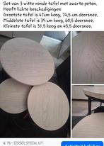 Set 3 stuk salontafels, Huis en Inrichting, Tafels | Salontafels, Ophalen, Gebruikt, 50 tot 100 cm, Rond