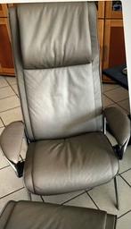 Stressless You James grijs leren relaxfauteuil incl. hocker, Ophalen, Zo goed als nieuw