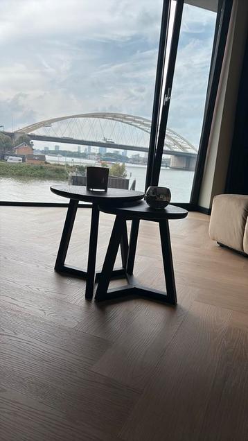 Zwarte Houten Bijzettafels - Set van 2 beschikbaar voor biedingen