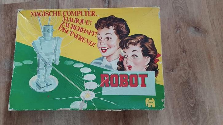Robot, vintage leer en doe spel uit de 70er jaren., Hobby en Vrije tijd, Gezelschapsspellen | Bordspellen, Zo goed als nieuw, Ophalen