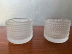 2 x Iittala Kastehelmi waxinelichthouders, Overige materialen, Ophalen of Verzenden, Zo goed als nieuw, Kandelaar