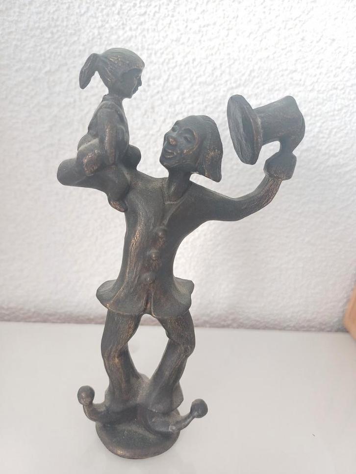 Bronzen Clini Clowns Beeldje, Antiek en Kunst, Kunst | Beelden en Houtsnijwerken, Ophalen of Verzenden