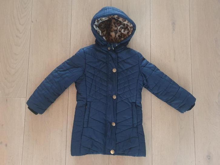 Blauwe langere jas van Like flo maat 116, Kinderen en Baby's, Kinderkleding | Maat 116, Gebruikt, Meisje, Jas, Ophalen of Verzenden
