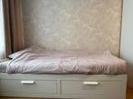 Bedbank met twee lades, Huis en Inrichting, Slaapkamer | Bedden, Ophalen, Gebruikt, Eenpersoons, Wit
