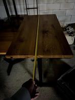 Serie massief eiken tafels - met stalen onderstel, Ophalen, Gebruikt, 50 tot 100 cm, 50 tot 100 cm
