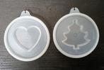 2 Vintage Tupperware deksels hartje, kerstboom, circa 9,5 cm, Ophalen of Verzenden, Zo goed als nieuw, Wit