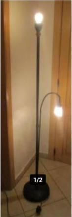 Mooie Retro Metalen Staande Lamp met Leeslamp, Huis en Inrichting, Lampen | Vloerlampen, Ophalen, Zo goed als nieuw, Metaal, 150 tot 200 cm